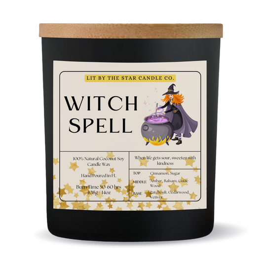 Witch Spell - Matte Black Glass Coconut Soy Candle